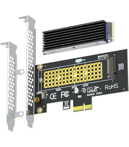 Amazon.com: NFHK Low Profile PCI-E 3.0 x1 Lane to M.2 NGFF M-Key
